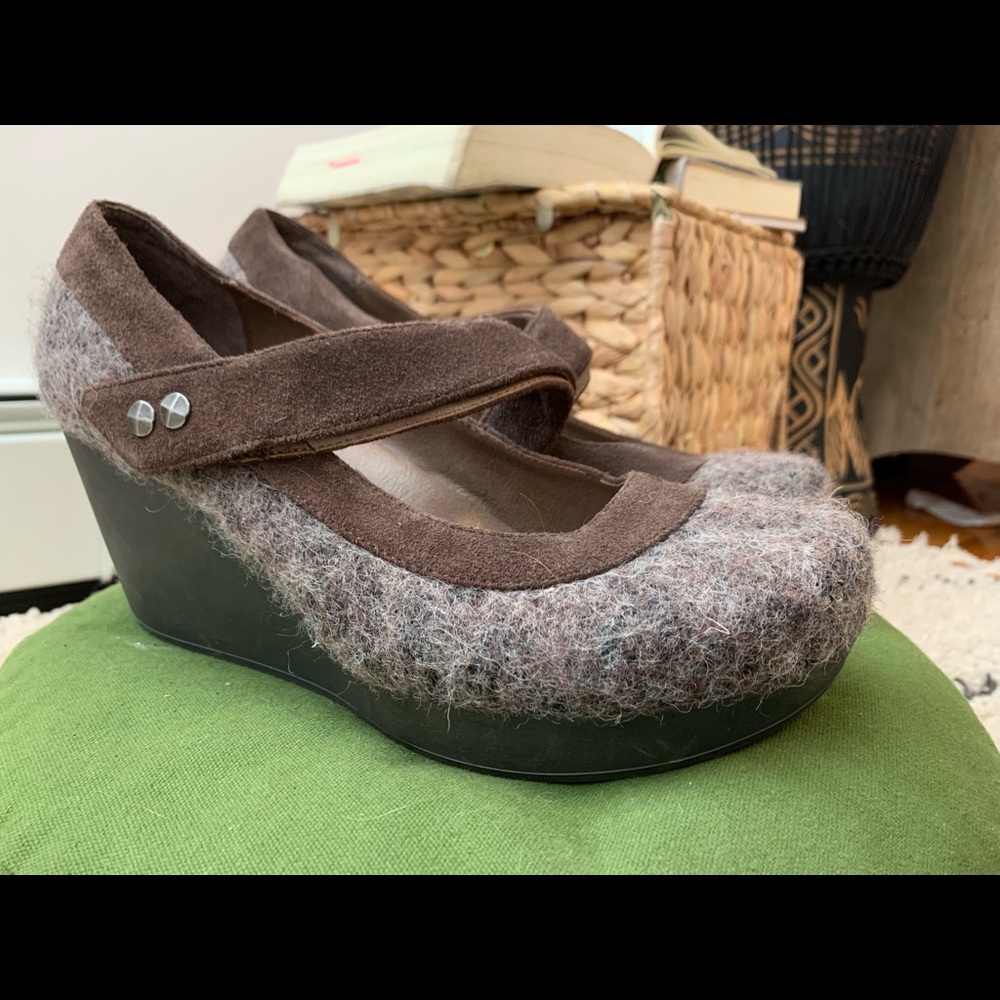 NEW OTBT Wilder Maryjane Platform Wool Wedge Sz10